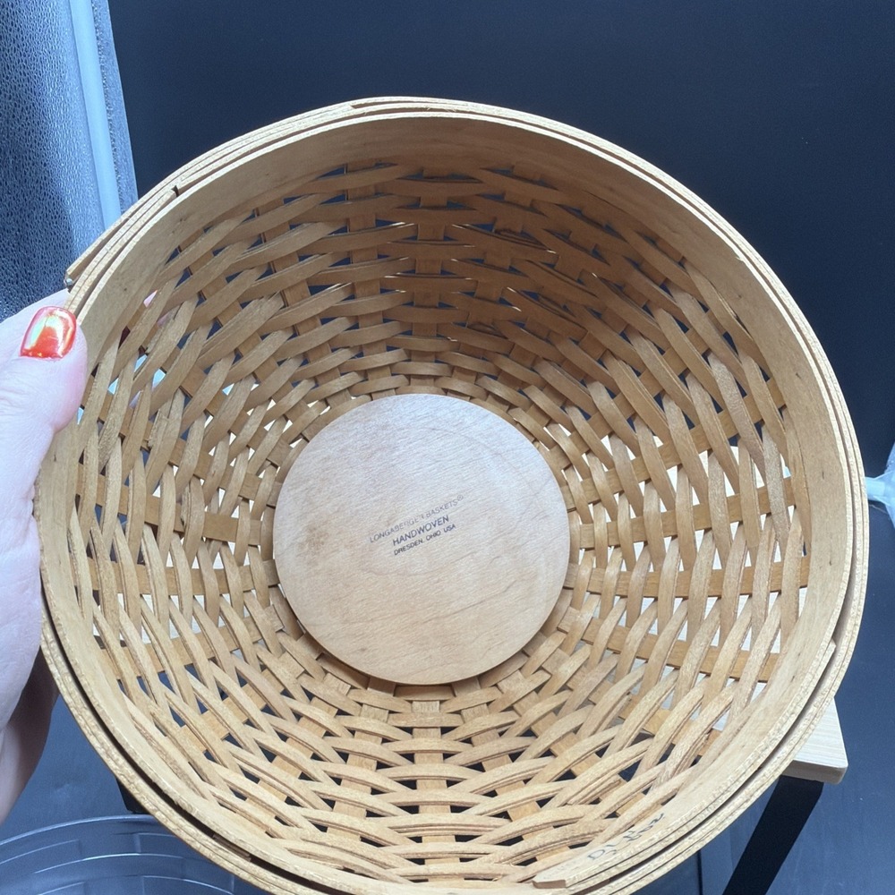Longaberger 2002 Bowl Basket 9"Basket, 8" Hard Bowl - Picture 6 of 11